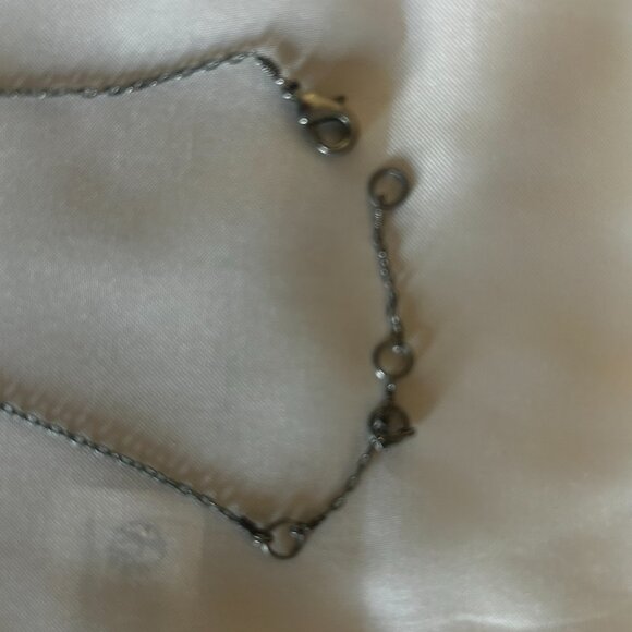 Alexis Bittar lucite blue stud earrings and matching horseshoe necklace - Picture 7 of 7